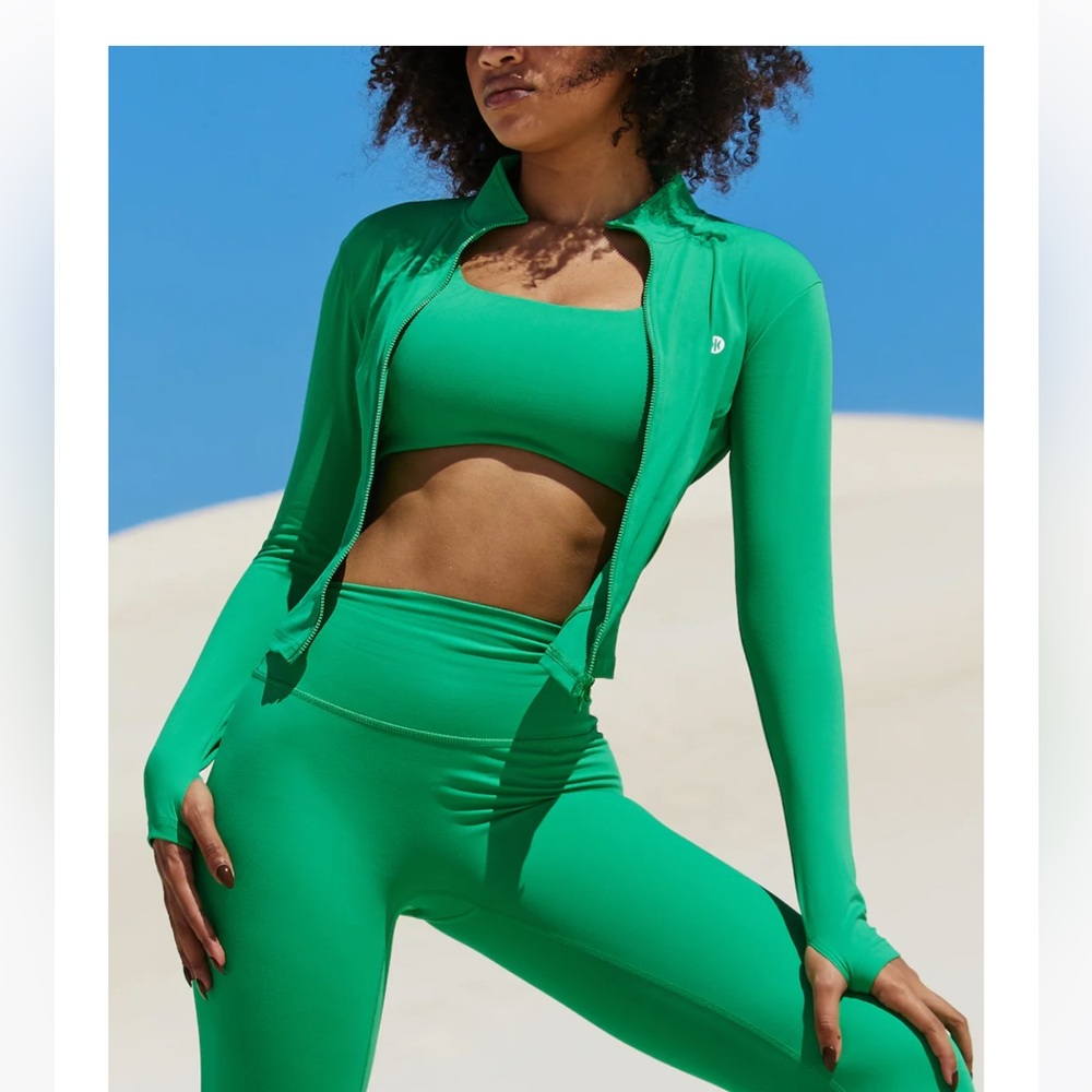 Green workout jacket